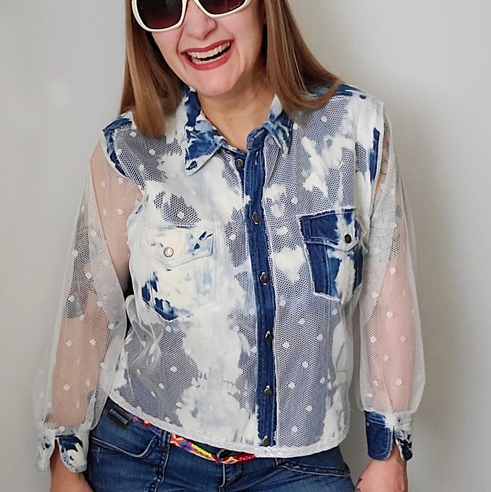 Refashioned Denim & Tulle Jacket (M/L)